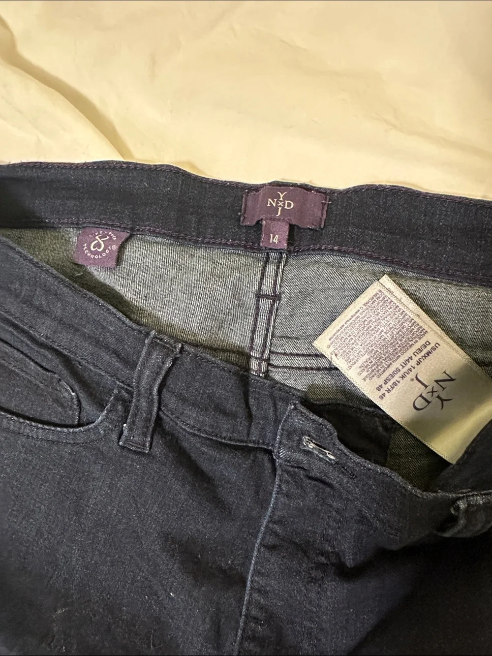 NYDJ Straight Leg Jeans in Black Denim